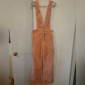 Gianni Bini Pink Courdory Overalls with Button Detail